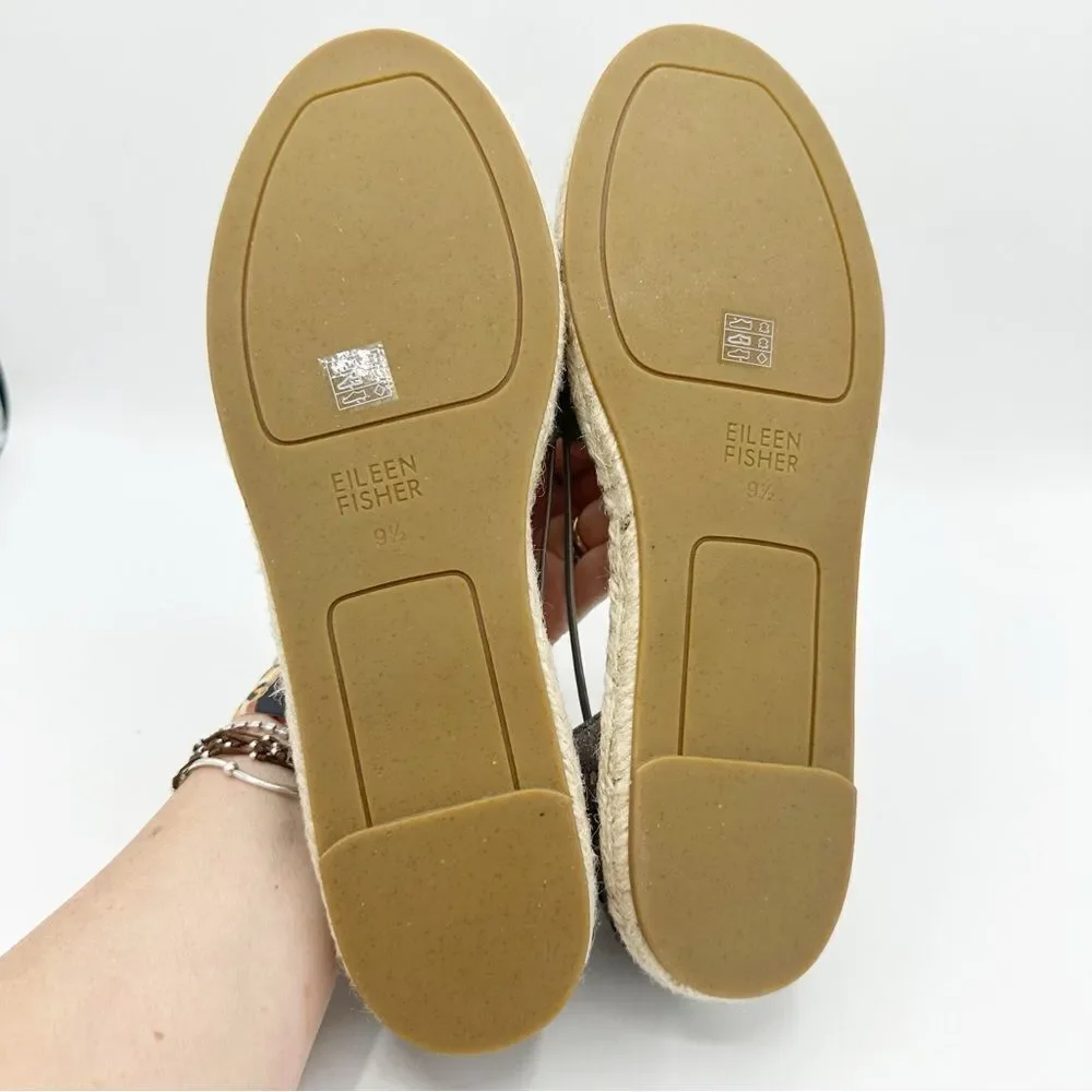 Eileen Fisher Metallic Mica Lee 2‎ D’Orsay Espadrille Flat Sandal Shoe 9.5